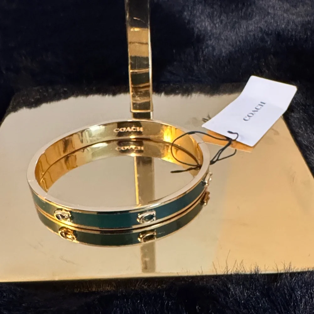 Coach Gold and Dark Green Bracelet - Picture 1 of 8